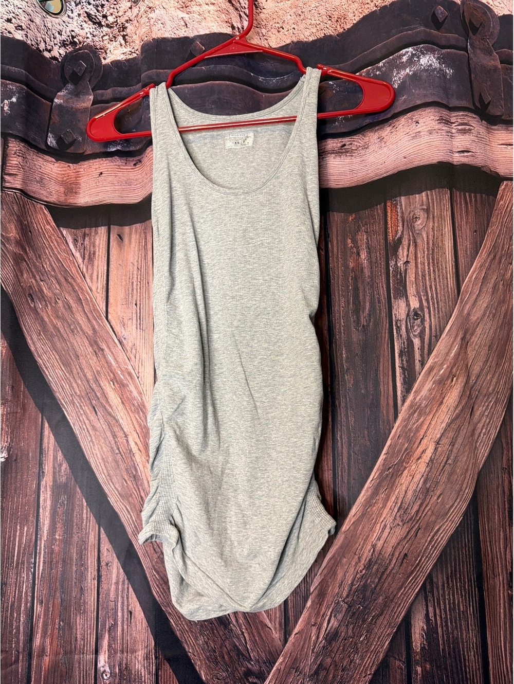 Athleta Gray Ruched Tank Top Size Small